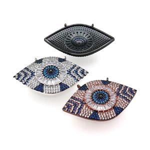 copper Eye pendant pave zircon, mixed, approx 25-40mm [FN29028]