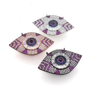 copper Eye pendant pave zircon, mixed, approx 25-40mm [FN29032]