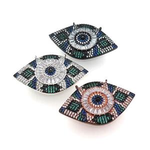 copper Eye pendant pave zircon, mixed, approx 25-40mm [FN29041]