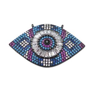 copper Eye pendant pave zircon, black plated, approx 25-40mm [FN29044]