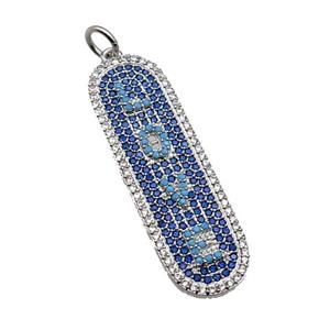 copper LOVE pendant paved zircon, platinum plated, approx 12-40mm [FN29144]