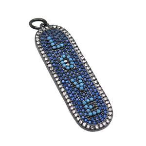 copper LOVE pendant paved zircon, black plated, approx 12-40mm [FN29147]