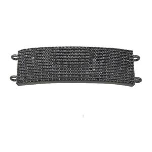 copper rectangle connector pave zircon, black plated, approx 14-40mm [FN29202]