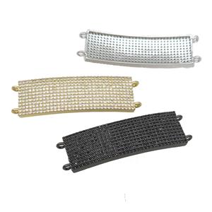 copper rectangle connector pave zircon, mixed, approx 14-40mm [FN29203]