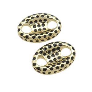 copper connector with black enamel, pignose, gold plated, approx 12-18mm [FN29220]