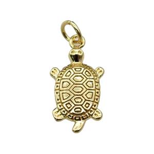copper Tortoise pendant, gold plated, approx 10-17mm [FN29248]