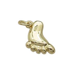 copper charm pendant, babyfeet, gold plated, approx 11-12mm [FN29251]