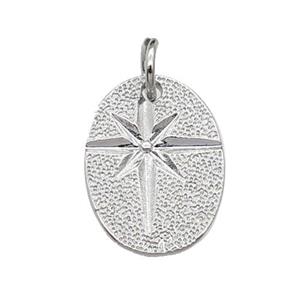 copper NorthStar charm pendant, platinum plated, approx 11-15mm [FN29255]