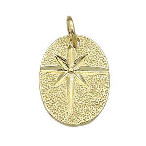 copper NorthStar charm pendant, gold plated, approx 11-15mm [FN29256]