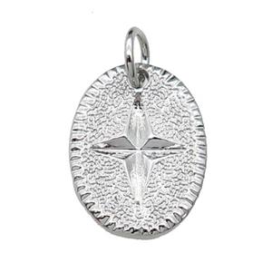 copper NorthStar charm pendant, platinum plated, approx 11-15mm [FN29258]