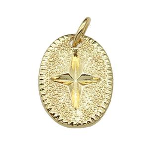 copper NorthStar charm pendant, gold plated, approx 11-15mm [FN29259]