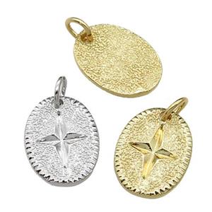 copper NorthStar charm pendant, mixed, approx 11-15mm [FN29260]