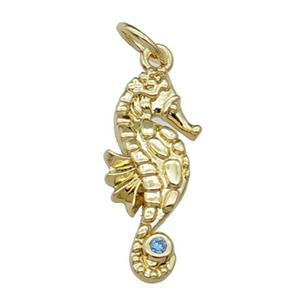 copper Seahorse charm pendant, gold plated, approx 9-20mm [FN29271]