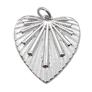 copper Heart pendant, platinum plated, approx 19-20mm [FN29281]