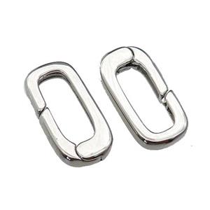 copper Carabiner Clasp, platinum plated, approx 9-18.5mm [FN29383]