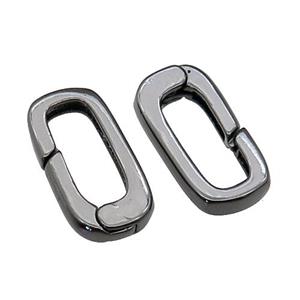 copper Carabiner Clasp, black plated, approx 9-18.5mm [FN29384]