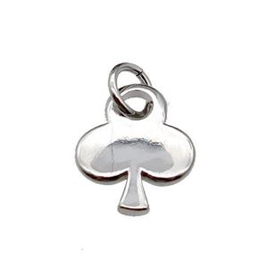 copper clover pendant, platinum plated, approx 12-14mm [FN29397]