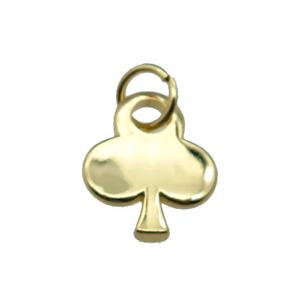 copper clover pendant, gold plated, approx 12-14mm [FN29398]