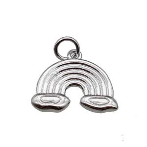 copper rainbow charm pendant, platinum plated, approx 11-17mm [FN29403]