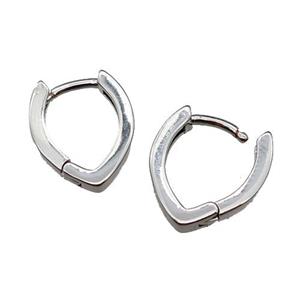 copper Latchback Earrings, platinum plated, approx 10-13mm [FN29483]