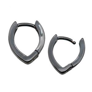 copper Latchback Earrings, black plated, approx 10-13mm [FN29485]