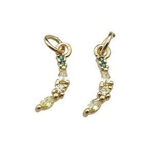 copper banana pendant pave zircon, gold plated, approx 3-12mm [FN29511]