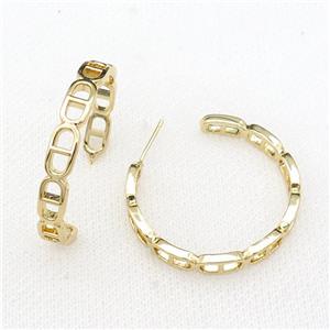 copper Stud Earring, gold plated, approx 5-35mm [FN29550]