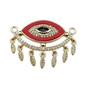 copper Eye pendant pave redstone zircon, gold plated, approx 25-30mm [FN29606]