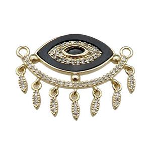 copper Eye pendant pave blackstone zircon, gold plated, approx 25-30mm [FN29607]