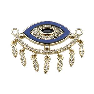 copper Eye pendant pave lapis zircon, gold plated, approx 25-30mm [FN29608]