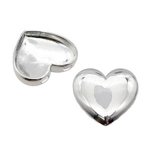 copper Heart pendant, platinum plated, approx 25mm [FN29722]
