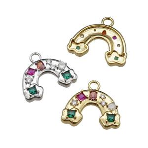 copper rainbow pendant pave zircon, mixed, approx 16-22mm [FN29872]