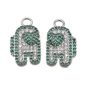 copper hand pendant pave zircon, platinum plated, approx 11-17mm [FN29932]