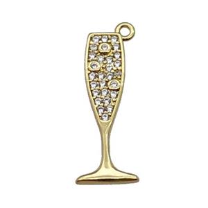 copper cup pendant pave zircon, gold plated, approx 6-23mm [FN29960]