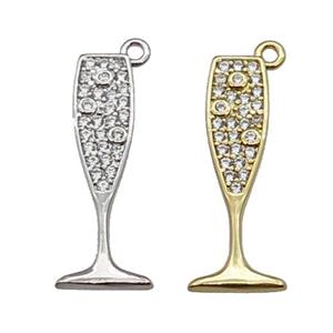 copper cup pendant pave zircon, mix, approx 6-23mm [FN29961]