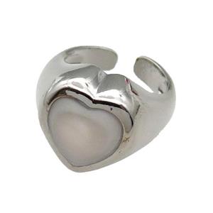 copper ring pave zircon, gold plated, approx 17mm, 18mm dia [FN30035]