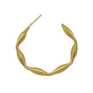 copper Stud Earring gold plated, approx 25mm [FN30186-25MM]