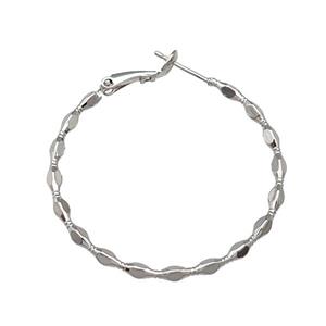 copper Hoop Earring platinum plated, approx 40mm dia [FN30187]