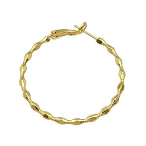 copper Hoop Earring gold plated, approx 40mm dia [FN30188]