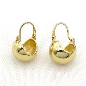 copper Hook Earring bag gold plated, approx 15-23mm [FN30196]