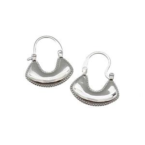 copper Hook Earring bag platinum plated, approx 18-24mm [FN30197]
