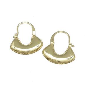 copper Hook Earring bag gold plated, approx 18-24mm [FN30198]