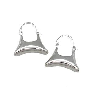copper Hook Earring bag platinum plated, approx 20-26mm [FN30199]
