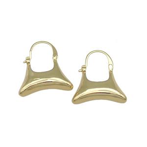 copper Hook Earring bag gold plated, approx 20-26mm [FN30200]