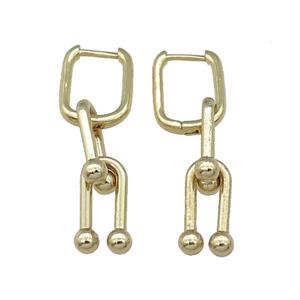 copper Latchback Earring gold plated, approx 8-15mm, 12x16mm [FN30228]