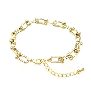 copper Bracelet Chain gold plated, approx 8-15mm, 18-23cm length [FN30229]