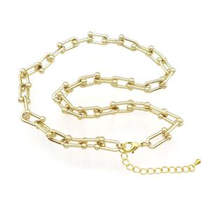 copper Necklace Chain gold plated, approx 8-15mm, 40-45cm length [FN30230]