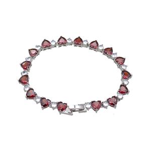 copper Bracelet pave zircon, platinum plated, approx 7mm, 17cm length [FN30240]