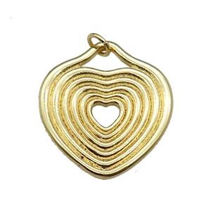 copper heart pendant gold plated, approx 23-25mm [FN30337]