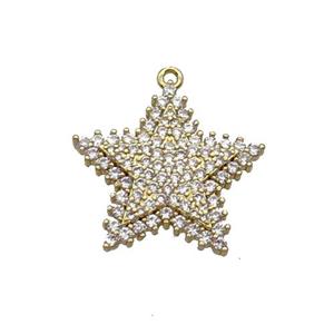 Copper Star Pendant Pave Zircon Gold Plated, approx 20mm [FN30884]